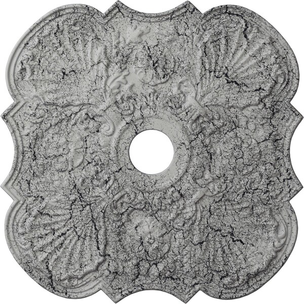 Ekena Millwork Flower Medallion (Canopies up to 6 1/4"), 29"OD x 3 5/8"ID x 1 3/8"P, Ultra Pure White Crackle CM29FWUWC - main
